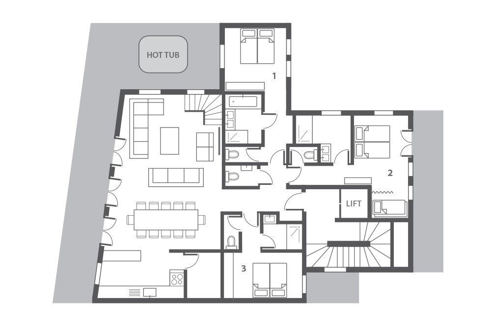 Colibri Penthouse Morzine Floor Plan 1